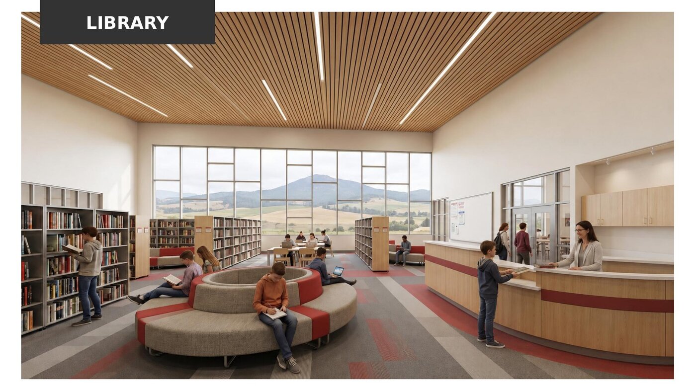 Library with Moscow Mountain view